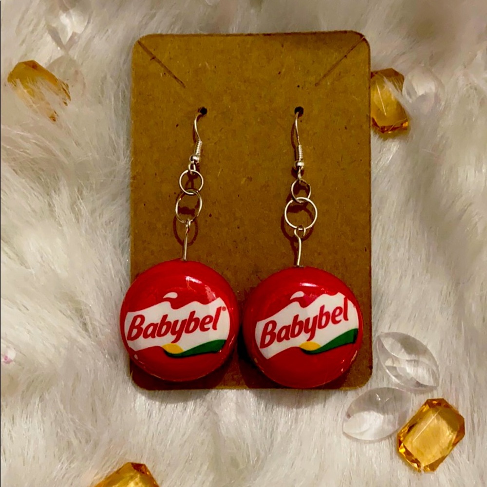 Mini Baybel cheese earrings